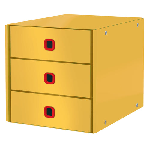 Cassettiera 3 Cassetti Clickstore Giallo Cosy Leitz