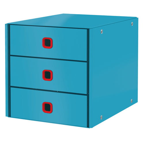 Cassettiera 3 Cassetti Clickstore Blu Cosy Leitz