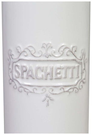 Biscottini Biscottini Contenitore Porta Spaghetti Porcellana Bianca Shabby Chic 10x10x30