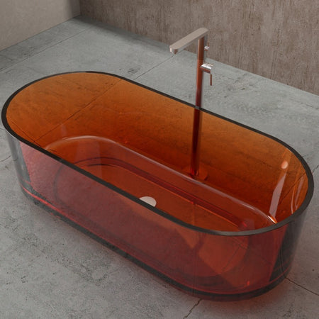 Vasca da bagno freestanding in resina colorata trasparente ALTAIR