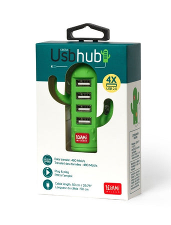 Legami, Mini Hub USB a 4 Porte, Cactus Usb Hub