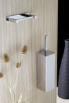 Porta scopino bagno quadrato a parete in ottone cromato - scopino bagno