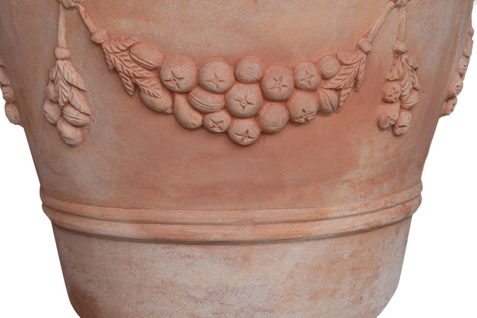 Biscottini Vaso Terracotta Galestro festonato Biscottini fatto a mano Italia D115 H80