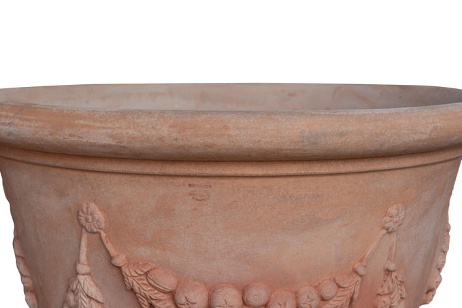 Biscottini Vaso Terracotta Galestro festonato Biscottini fatto a mano Italia D115 H80