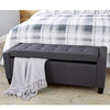 Cassapanca Pouf Contenitore Panca Moderna 110x40 H 40cm con Bottoni Grigio Scuro