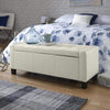 Cassapanca Pouf Contenitore Panca Moderna 110x40 H 40cm con Bottoni ecopelle Avorio
