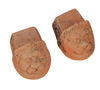 Biscottini SET 8 PIEDINI SOTTOVASO INVECCHIATI, IN TERRACOTTA TOSCANA 100% MADE IN ITALY INTERMENTE LAVORATA A MANO L10XPR8XH8 CM