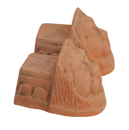 Biscottini SET 8 PIEDINI SOTTOVASO INVECCHIATI, IN TERRACOTTA TOSCANA 100% MADE IN ITALY INTERMENTE LAVORATA A MANO L10XPR8XH8 CM