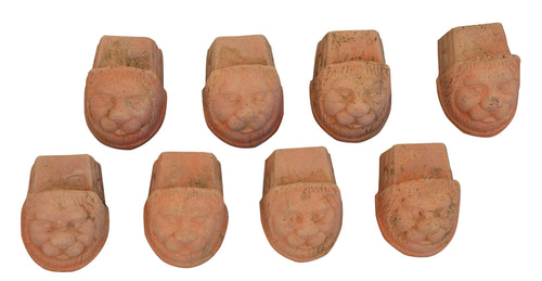 Biscottini SET 8 PIEDINI SOTTOVASO INVECCHIATI, IN TERRACOTTA TOSCANA 100% MADE IN ITALY INTERMENTE LAVORATA A MANO L10XPR8XH8 CM