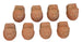 Biscottini SET 8 PIEDINI SOTTOVASO INVECCHIATI, IN TERRACOTTA TOSCANA 100% MADE IN ITALY INTERMENTE LAVORATA A MANO L10XPR8XH8 CM