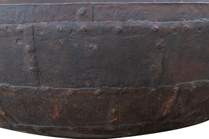 Biscottini Biscottini Antico Contenitore Ferro Battuto Crogiolo Lavorato a Mano 144x42