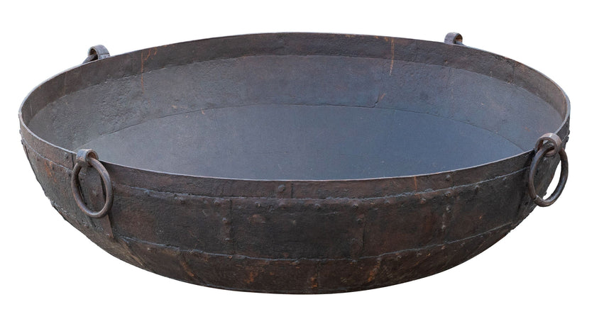 Biscottini Biscottini Antico Contenitore Ferro Battuto Crogiolo Lavorato a Mano 144x42