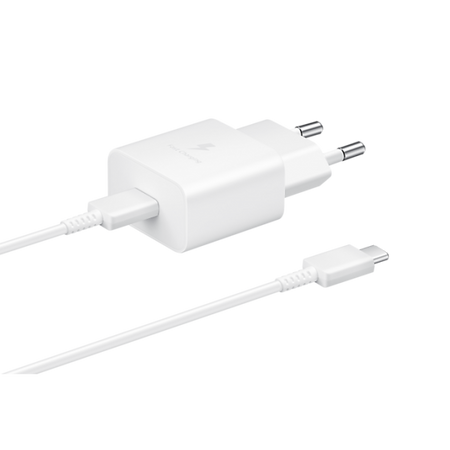 CARICABATTERIA DA RETE SAMSUNG SUPER FAST CHARGING 15W USB-C EP-T1510XWEGEU + CAVO TYPE-C WHITE