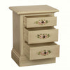 MOBILI 2G - Comodino 3 cassetti legno shabby avorio anticato decori 50x38x65