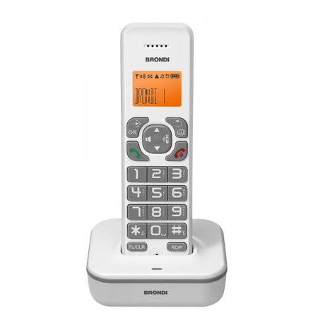 BRONDI BRAVO STAR (BIANCO) - TELEFONO CORDLESS SINGOLO - TASTI GRANDI - VIVAVOCE