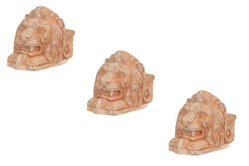 Biscottini Biscottini Set 3 Piedini Sottovaso Vaso TESTA LEONE Terracotta Toscana Antigelo