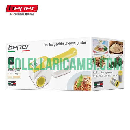 Grattugia da Tavola Elettrica Ricaricabile 2 Rulli Acciaio Inox Estraibili Beper