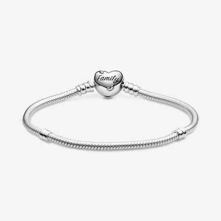 Pandora  Bracciale con maglia snake, chiusura a cuore e albero della vita