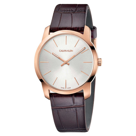 Orologio CALVIN KLEIN uomo City tempo pelle marrone / bianco