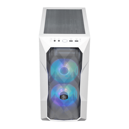 "Case MasterBox TD300 Mesh White- 2USB3.2-2xCombo 2.5""/3.5""-2x2.5""-2x120mm SickleFlow PWM ARGB Front Fans-ARGB/PWM Hub-NO PSU"