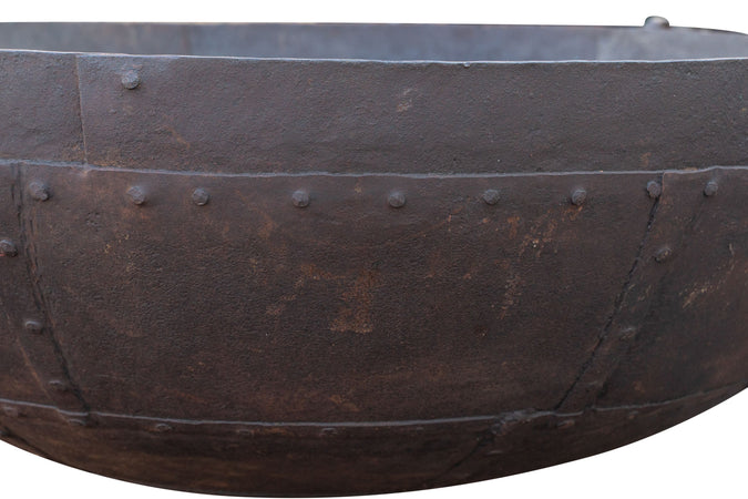 Biscottini Biscottini Vecchio Contenitore Crogiolo Ferro Battuto Lavorato Mano 127x41