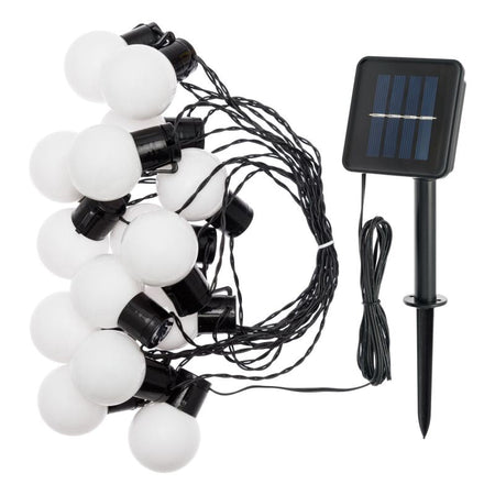 Catena luminosa solare con 15 lampadine a led decorazione per giardino 6 mt