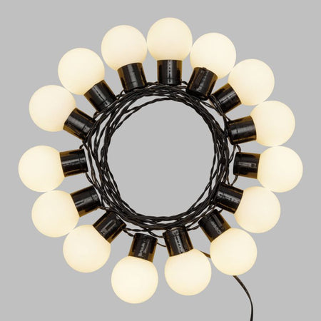 Catena luminosa solare con 15 lampadine a led decorazione per giardino 6 mt