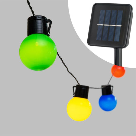 Catena luminosa solare con 15 lampadine a led decorazione per giardino 6 mt