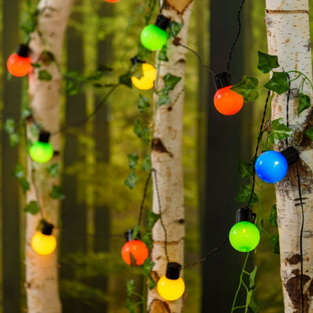 Catena luminosa solare con 15 lampadine a led decorazione per giardino 6 mt