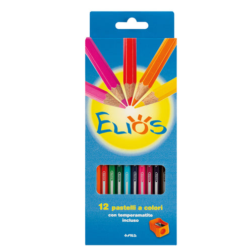 Astuccio 12 Pastelli Elios + Temperamatite Fila