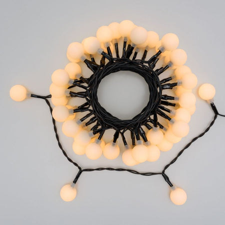 Catena luminosa solare con 50 lampadine a led decorazione per giardino 5 mt