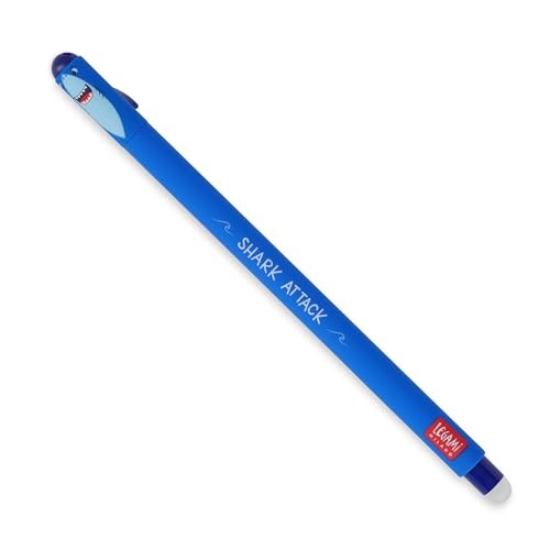 Legami, Penna Gel Cancellabile, Inchiostro Blu, Tema Shark