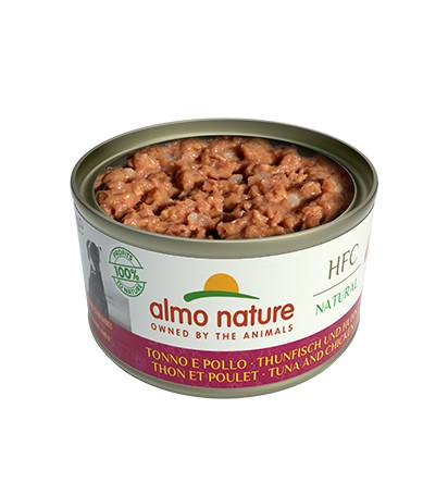 Almo Nature Scatoletta HFC Natural gusto Tonno e Pollo per Cani Adulti
