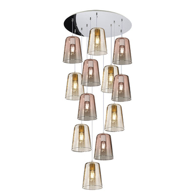Lampadario Top Light SHADED 1164CR S12 T AR E27 LED vetro colorato lampada soffitto moderna
