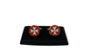 Set gemelli + fermacravatta Malta rosso