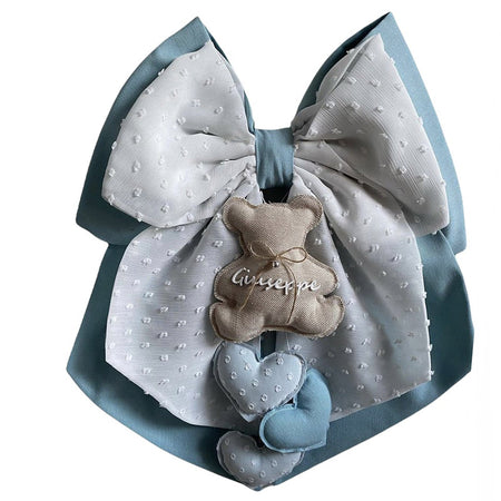 Fiocco nascita in cotone personalizzabile fatto a mano 35 x h 40 cm "Made in Italy"