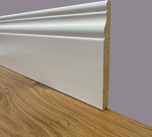 96 metri lineari di BATTISCOPA SLIM laccato bianco in legno MASSELLO DUCALE 120X10 Fai da te/Prodotti per la costruzione/Materiali da costruzione/Pavimenti/Materiali per pavimenti/Battiscopa Eternal Parquet - Ariano Irpino, Commerciovirtuoso.it