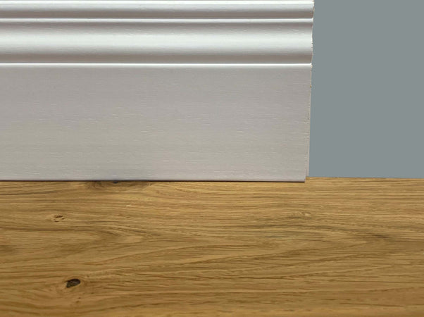 96 metri lineari di BATTISCOPA SLIM laccato bianco in legno MASSELLO DUCALE 120X10 Fai da te/Prodotti per la costruzione/Materiali da costruzione/Pavimenti/Materiali per pavimenti/Battiscopa Eternal Parquet - Ariano Irpino, Commerciovirtuoso.it