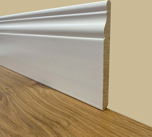 96 metri lineari di BATTISCOPA SLIM laccato bianco in legno MASSELLO DUCALE 120X10 Fai da te/Prodotti per la costruzione/Materiali da costruzione/Pavimenti/Materiali per pavimenti/Battiscopa Eternal Parquet - Ariano Irpino, Commerciovirtuoso.it