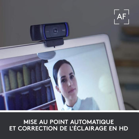 LOGITECH Webcam HD Pro C920 Aggiorna - Microfono incorporato - FaceTime ideale e Skype