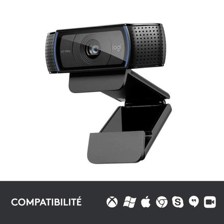 LOGITECH Webcam HD Pro C920 Aggiorna - Microfono incorporato - FaceTime ideale e Skype