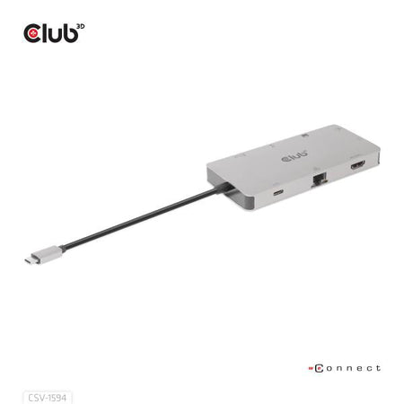 CLUB3D CSV-1594 replicatore di porte e docking station per laptop USB 3.2 Gen 1 [3.1 Gen 1] Type-C Nero, Grigio (Club 3D USB Gen1 Type-C 9-in-1 hub - d)