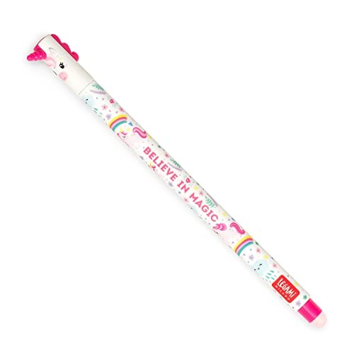 Legami, Penna Gel Cancellabile, Inchiostro Rosa, Tema Unicorn