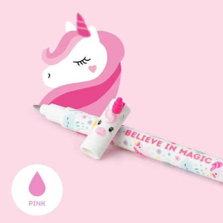 Legami, Penna Gel Cancellabile, Inchiostro Rosa, Tema Unicorn