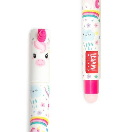 Legami, Penna Gel Cancellabile, Inchiostro Rosa, Tema Unicorn