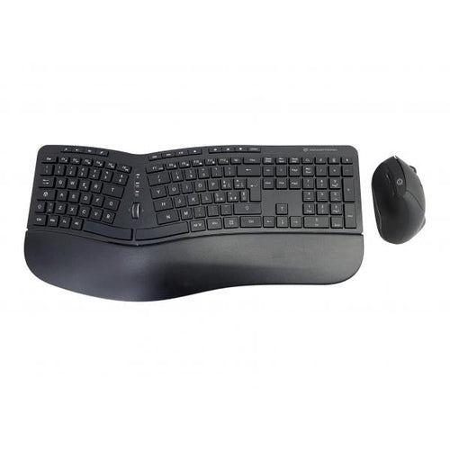 Kit tastiera + mouse Wireless Conceptronic ORAZIO02IT ERGO - Tastiera wireless Ergonomica - 2.4 GHz - mouse ricevitore wireless USB - Italiano