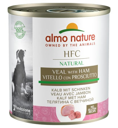 Almo Nature Scatoletta HFC Natural gusto Vitello con Prosciutto per Cani Adulti
