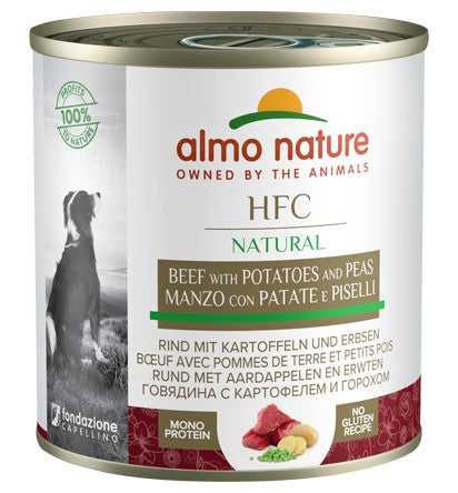 Almo Nature Scatoletta HFC Natural gusto Manzo con Patate e Piselli per Cani Adulti