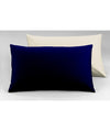 Set copripiumino federe letto bicolor double face parure copripiumino in cotone made in Italy NATURALE/BLU NOTTE
