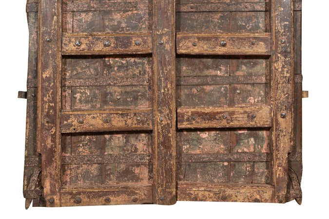 Biscottini Porta in legno massello e ferro da interno o da esterno vecchia e antica medievale scorrevole